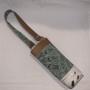 Leather and Cowhide Water Bottle/Wine Carrier